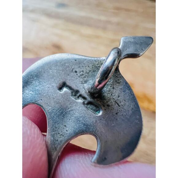 Vintage Modernist Sterling Silver Bird Pendant 6g Signed 1.6” Mid Century - Picture 4 of 9